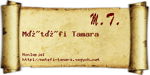Mátéfi Tamara névjegykártya